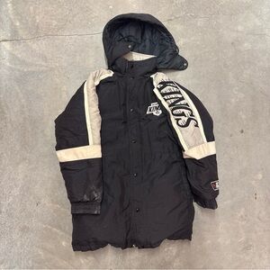 STARTER Beige and Blue Logo Puffer Jacket
